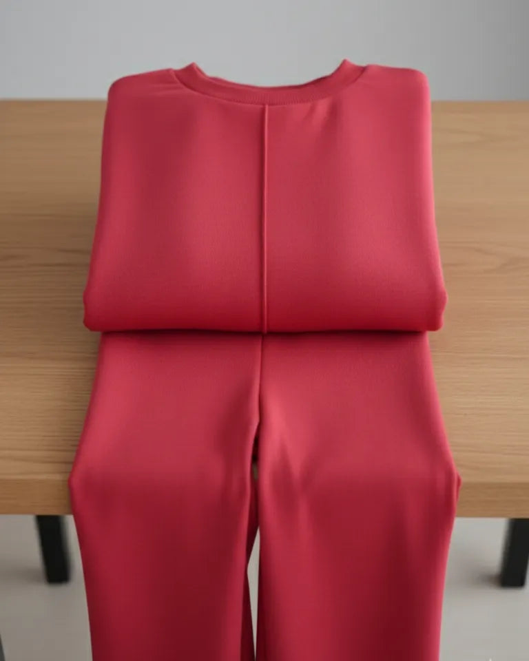 طقم نسائي قطعتين محتشم – سويتشيرت وبنطال واسع