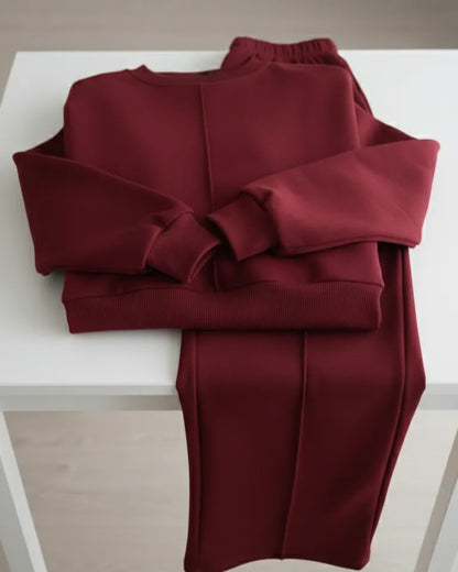 طقم نسائي قطعتين محتشم – سويتشيرت وبنطال واسع