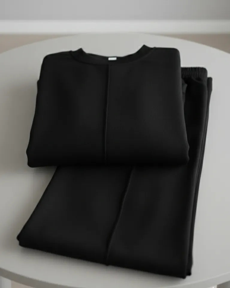 طقم نسائي قطعتين محتشم – سويتشيرت وبنطال واسع