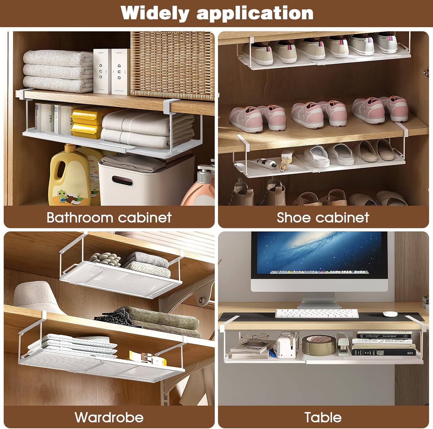 Étagère sous armoire extensible en métal