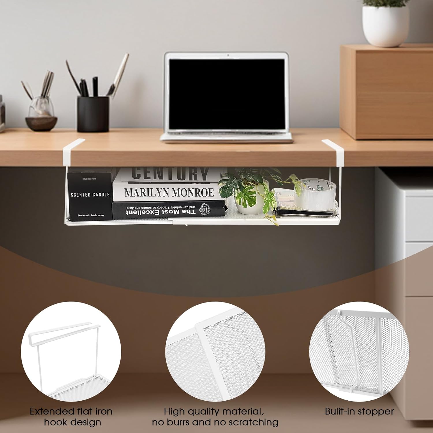 Étagère sous armoire extensible en métal