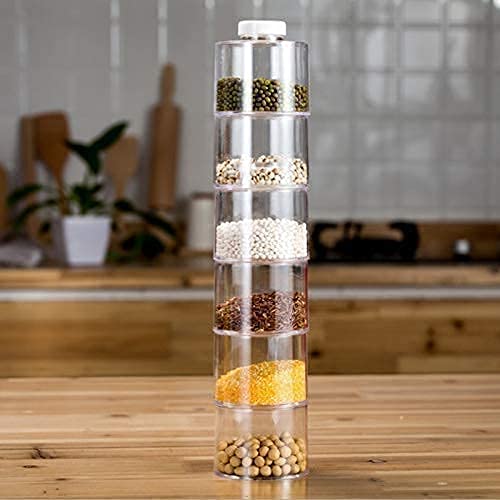 Tour à Épices Acrylique – Lot de 6 Pots Rangement Cuisine